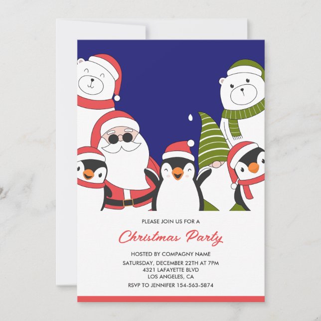 Convite para a Festa de Natal da Empresa Urso Papa (Frente)
