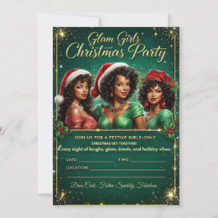Convite para a Festa de Natal da Garota Negra Glam