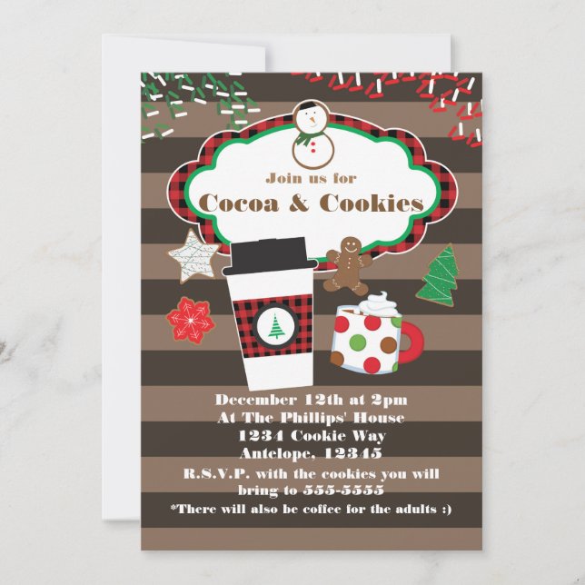 Convite para a Festa de Natal de Cocoa & Cookies (Frente)