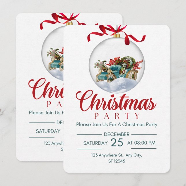 Convite para a Festa de Natal de Dezembro (Frente/Verso)