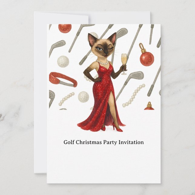 convite para a festa de Natal de GOLF para amantes (Frente)