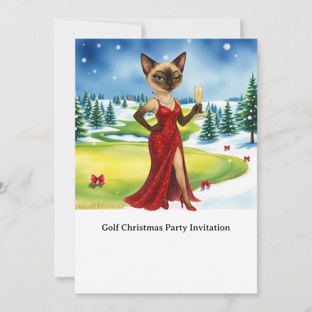 Convite para a festa de Natal de GOLF para amantes (Frente)