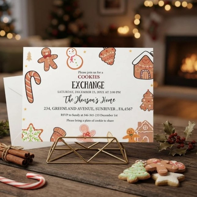 Convite para a Festa de Natal de Troca de Cookies (Criador carregado)