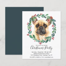 Convite para a Festa de Natal do Cão-Bulldog Franc