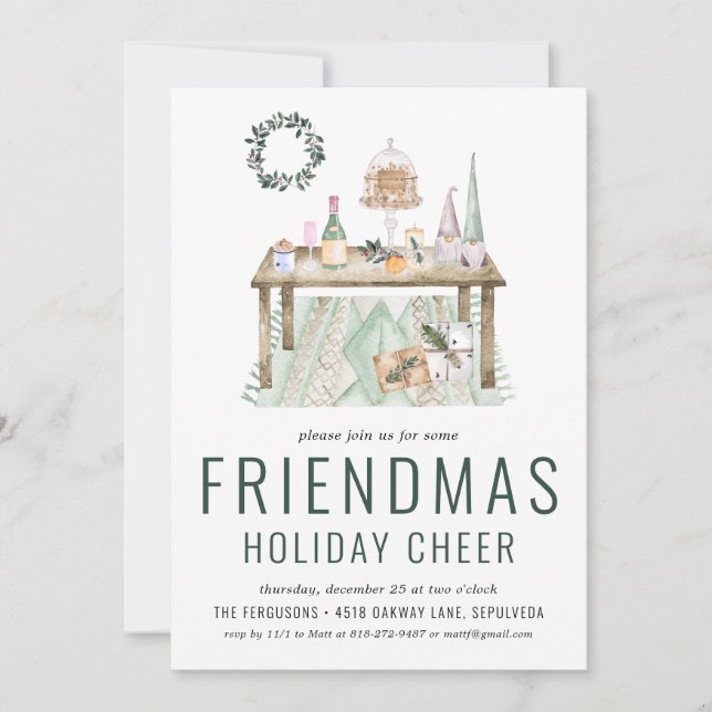 Convite para a Festa de Natal do Friendsmas (Frente)