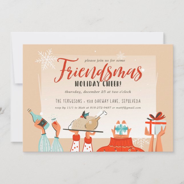 Convite para a Festa de Natal do Friendsmas (Frente)