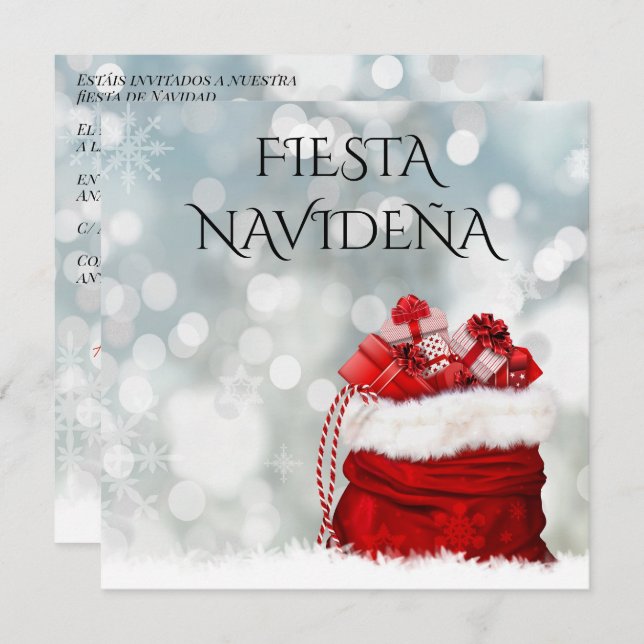 Convite Para A Festa De Natal Festiva (Frente/Verso)