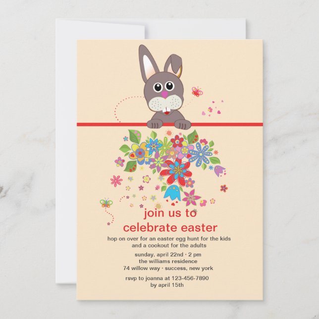 Convite para a Festa de Páscoa Olhando para Você (Frente)