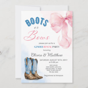 Convite para a Festa de Revelação de Gênero: Botas