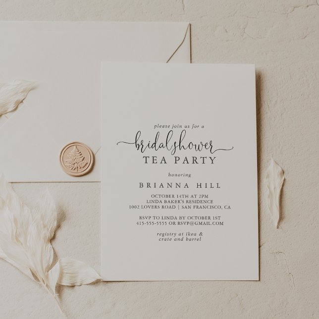 Convite para a Festa de Tea Party do Chá de panela (Criador carregado)