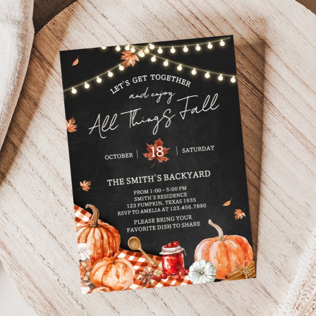 Convite para a Festa de Todas as Coisas Caem (All Things Fall Festival Party Invitation)