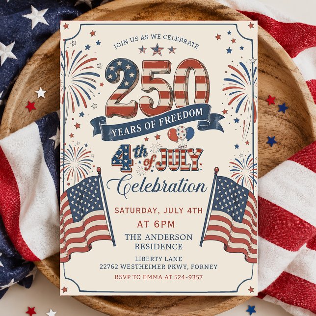 Convite para a Festa do 250º Aniversário da Améric (Criador carregado)