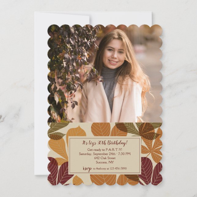 Convite para a Foto 2 de Folhas de Outono (Frente)