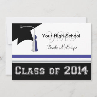 Convite para a graduação Blue & White Class of 201