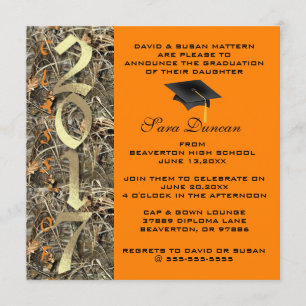 Convite para a graduação Camo Classic Elegant 2017