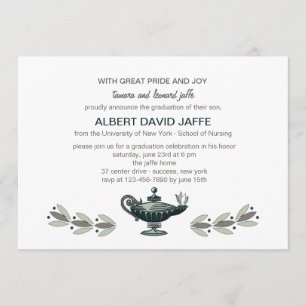 Convite para a graduação da lâmpada de óleo de