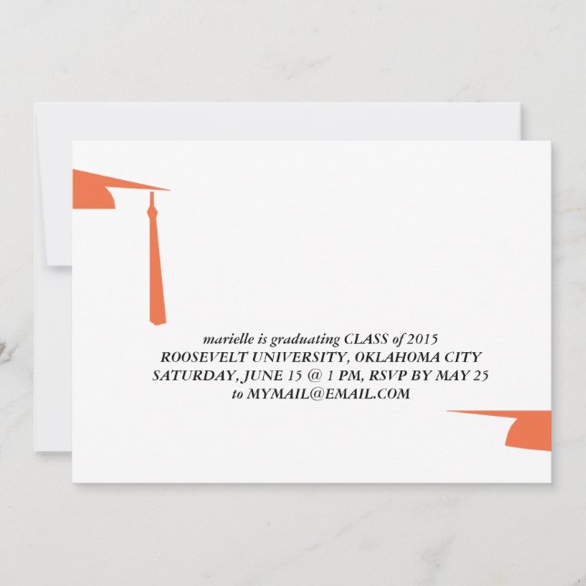 Convite para a graduação de bonés de formatura (Frente)