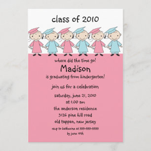 Convite para a graduação de garotas e rapazes com