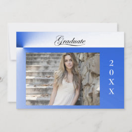 Convite para a graduação de raio azul moderno com 