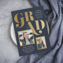 Convite para a graduação em várias fotos