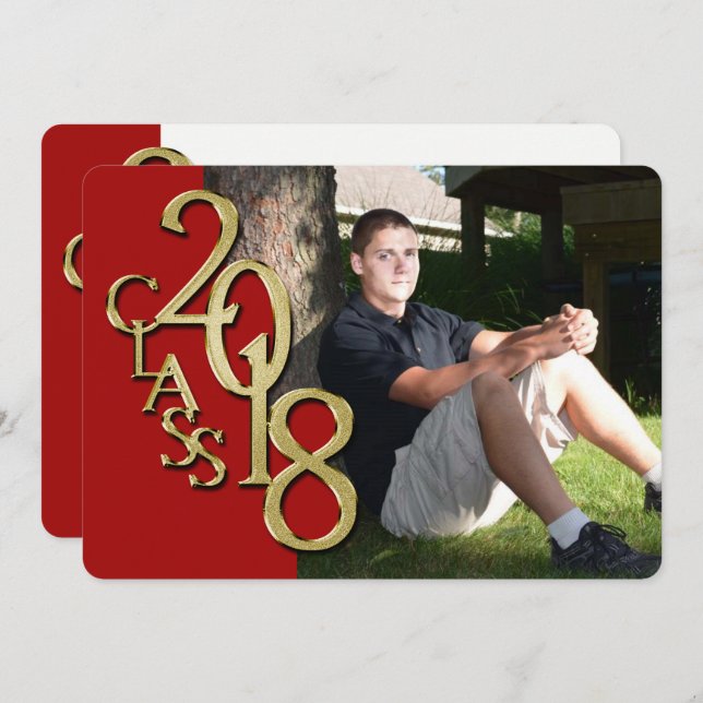 Convite para a graduação Red e Dourada 2018 (Frente/Verso)