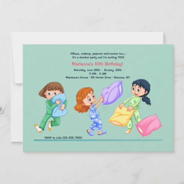 Convite para a Luta de Travesseiros (Frente)