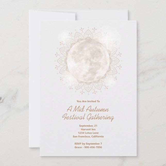 Convite para a Moon do Festival de outono do médio (Frente)