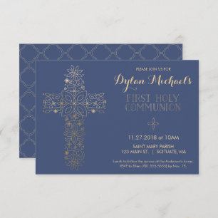 Convite para a Primeira Comunhão, Dourado Cross Co