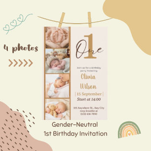 Convite para a Primeira Festa de Aniversário com 4