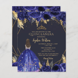 Convite para a Princesa Azul Quinceañera