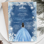 Convite para a Princesa Azul Quinceanera, Natal<br><div class="desc">Natal Dusty Princesa Azul Quinceanera Convite</div>