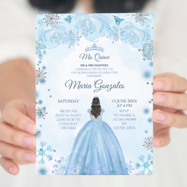 Convite para a Princesa Quinceanera de inverno Sua (Criador carregado)