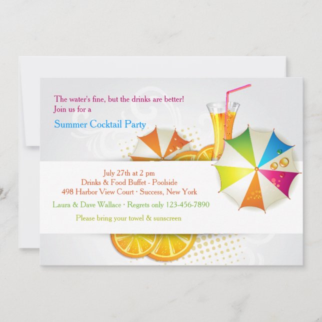 Convite para a Summer Cooler (Frente)