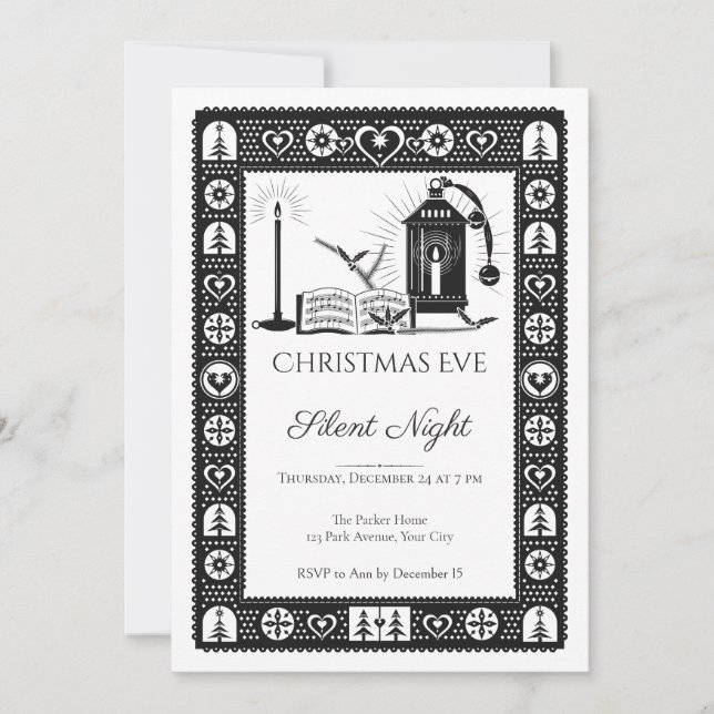 Convite para a Véspera de Natal com Cantos e Lante (Frente)