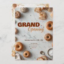 Convite para abertura de grande padaria editável