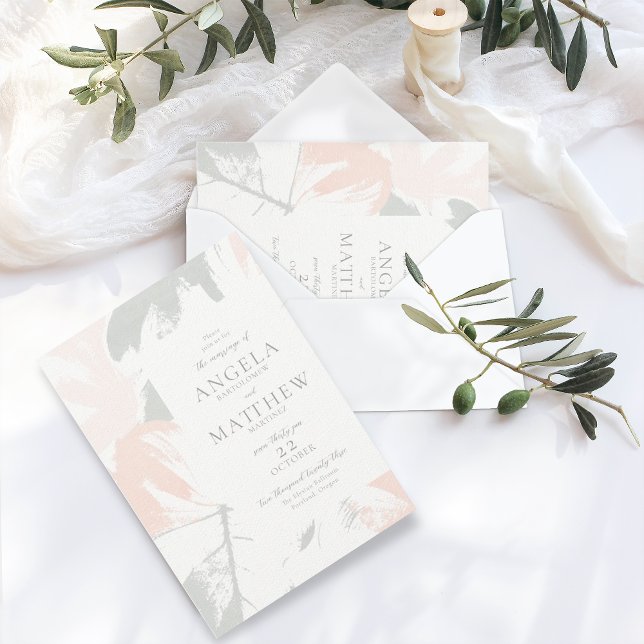 Convite para Abstrato de primavera Blush Sage (Criador carregado)