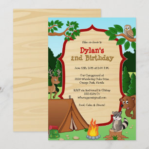 Convite para acampar - Convite para Festa de anive