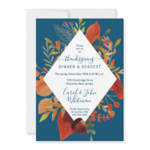 Convite para Ação de Graças de Queda de Aquarela