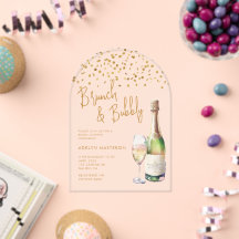 Convite para acrílicas de Brunch e Bridal