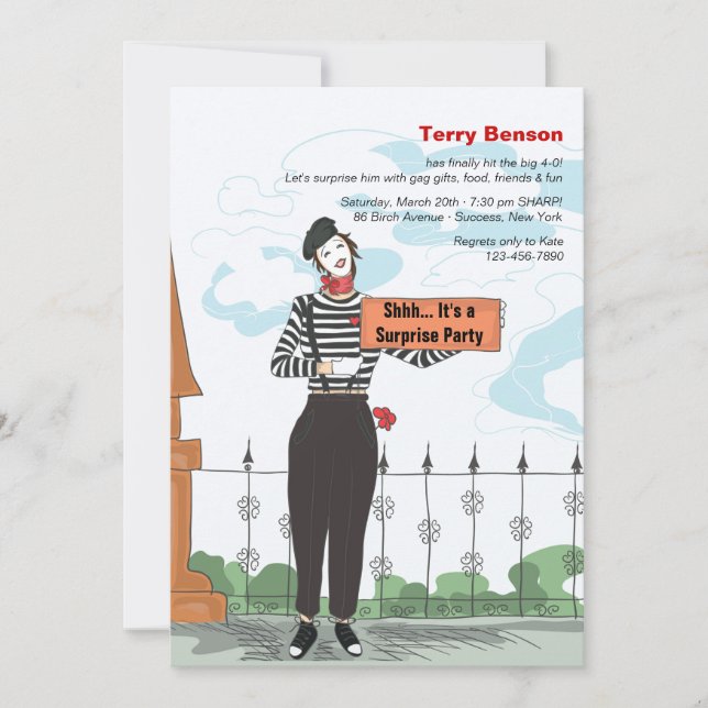 Convite para Adore Mime (Frente)