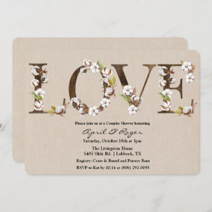 Convite para alfabeto de algodão do Chá casal