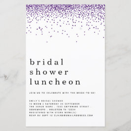 Convite para Almoçar Chá de panela Roxo com Glitte