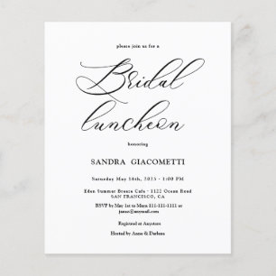 Convite para almoço Bridal do Elegant Script