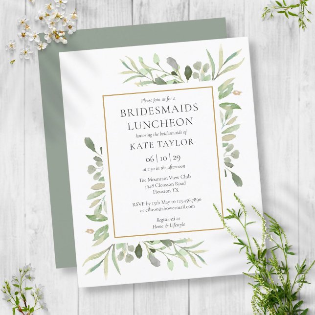 Convite para Almoço de Damas de Honra com Vegetaçã (Criador carregado)