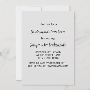 convite para almoços de madrinhas mínimo simples
