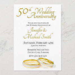 Convite para Anéis de Bodas de 50 Anos