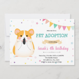 Convite para animais de companhia de hamster-guine