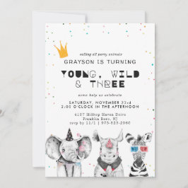 Convite para animais de partido simples moderno