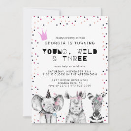 Convite para animais de partido simples moderno