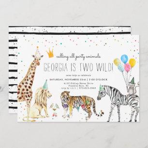 Convite para animais de partido simples moderno